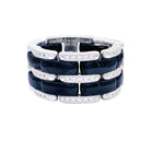 Bague Chanel,"Ultra", en or blanc, céramique noire et diamants. - Castafiore