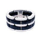 Bague Chanel,"Ultra", en or blanc, céramique noire et diamants. - Castafiore