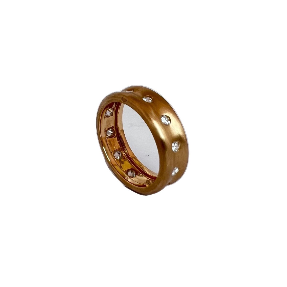 Bague CHAUMET en or brossé mat et diamants - Castafiore
