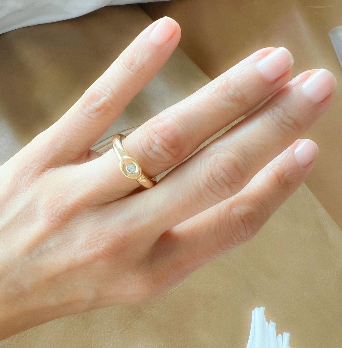 Bague CHAUMET en or jaune et diamant - Castafiore