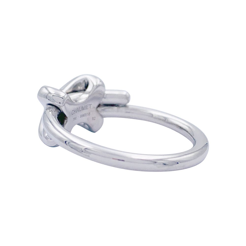 Bague Chaumet, "Jeux de Liens", or blanc, diamants - Castafiore