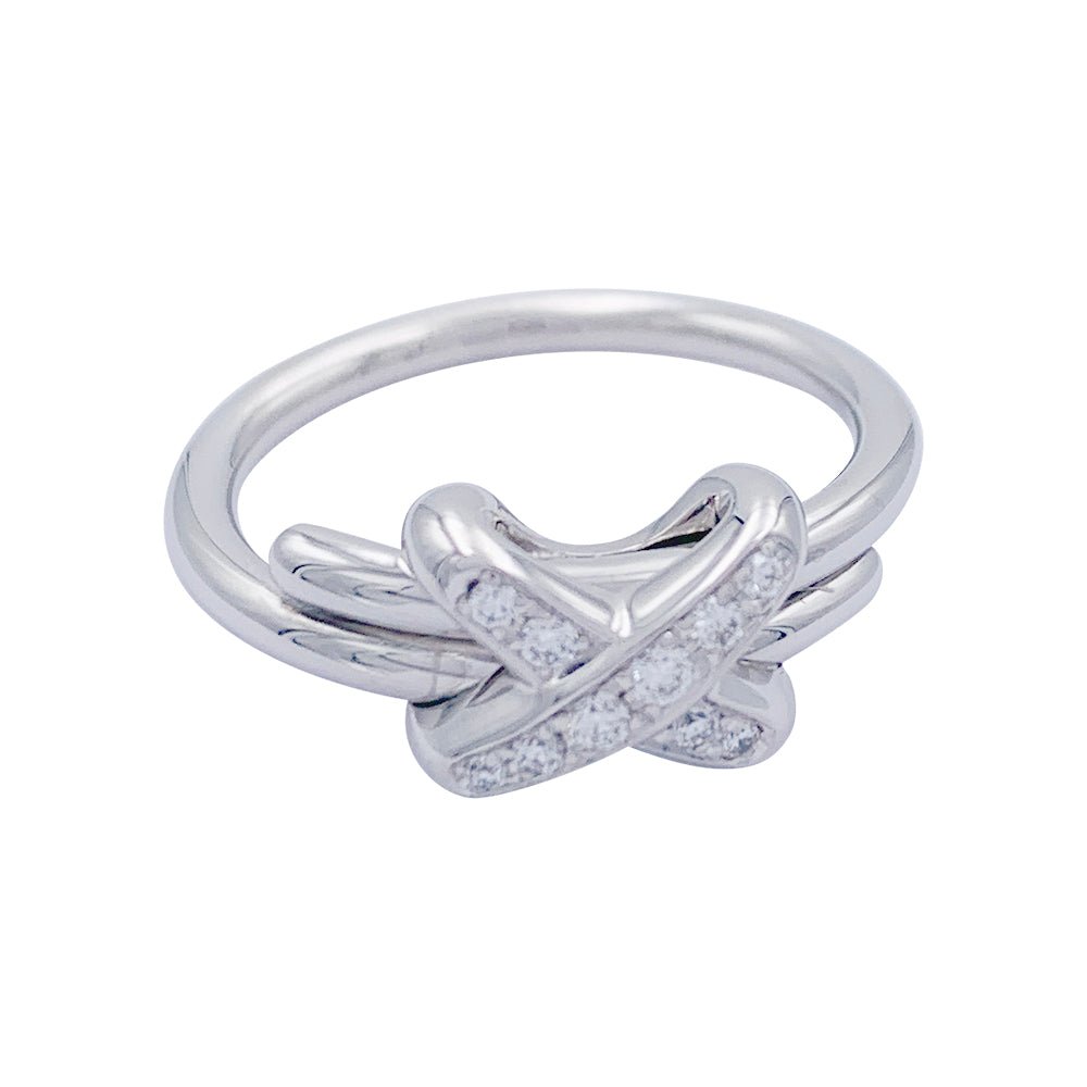 Bague Chaumet, "Jeux de Liens", or blanc, diamants - Castafiore