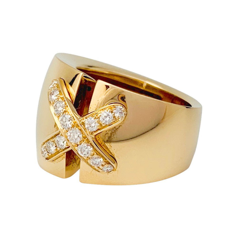 Bague CHAUMET, "Liens" grand modèle, or jaune, diamants - Castafiore