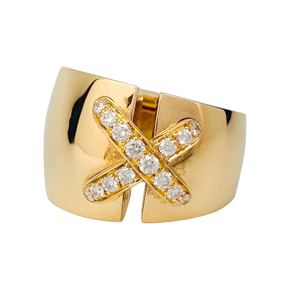 Bague CHAUMET, "Liens" grand modèle, or jaune, diamants - Castafiore