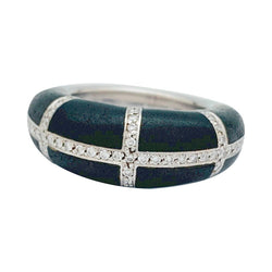 Bague CHAUMET, modèle "Anneau", or blanc, diamants et ébène - Castafiore