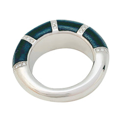 Bague CHAUMET, modèle "Anneau", or blanc, diamants et ébène - Castafiore