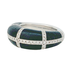 Bague CHAUMET, modèle "Anneau", or blanc, diamants et ébène - Castafiore