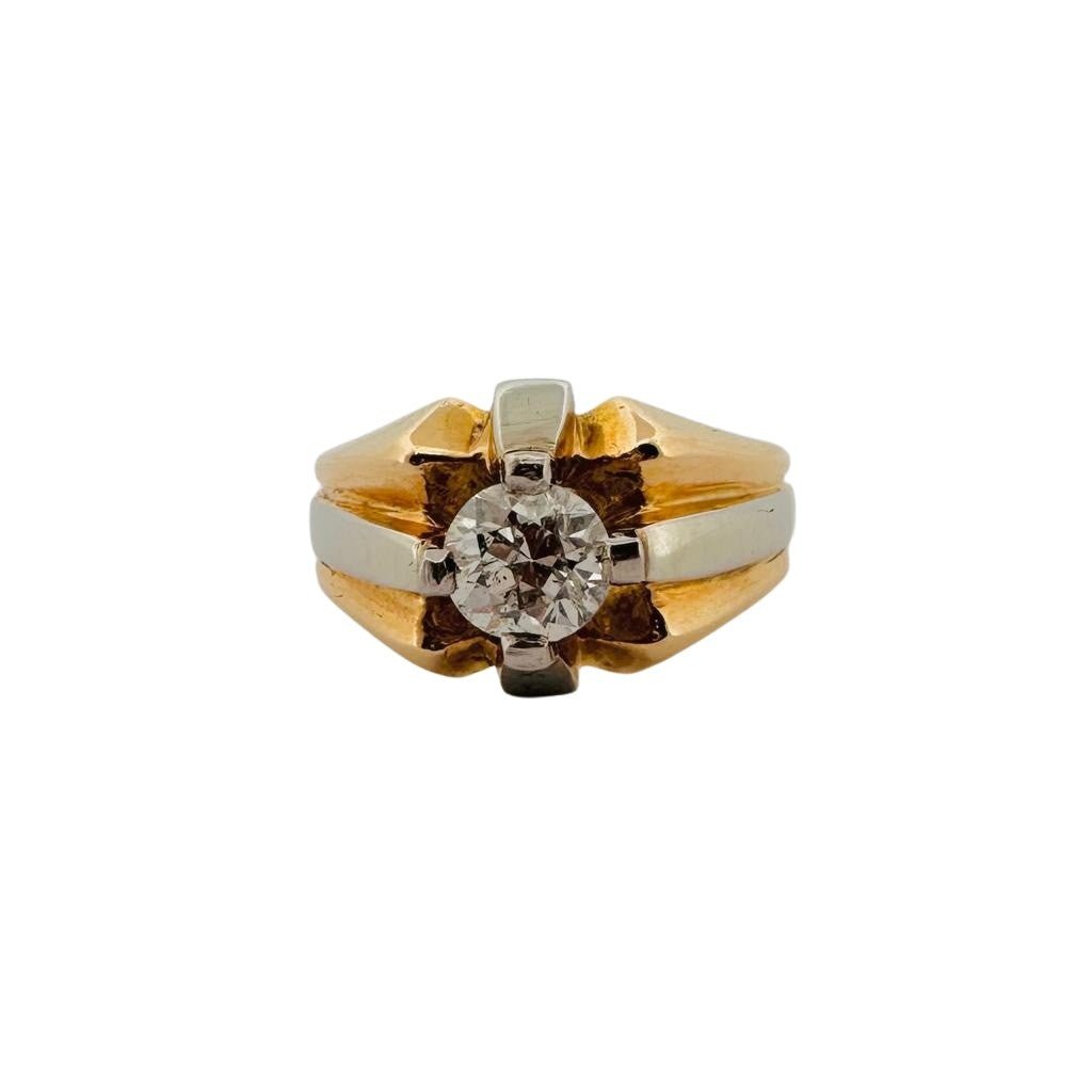Bague Chevalière en or blanc, or jaune et diamant - Castafiore