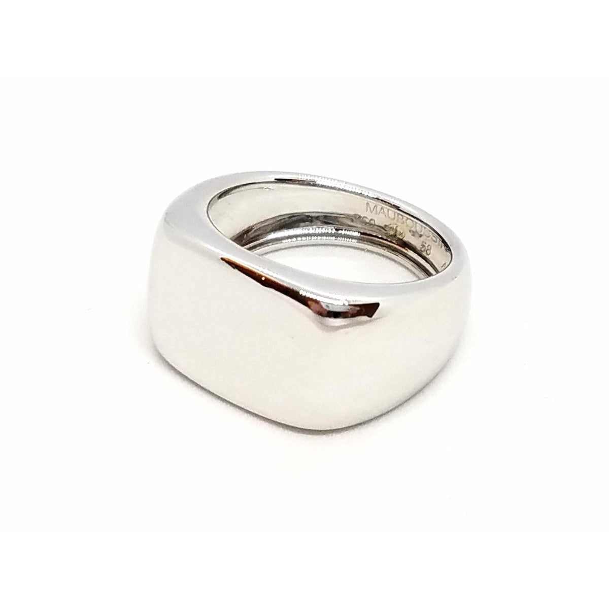Bague Chevalière MAUBOUSSIN "Grande Cocotte" en or blanc - Castafiore
