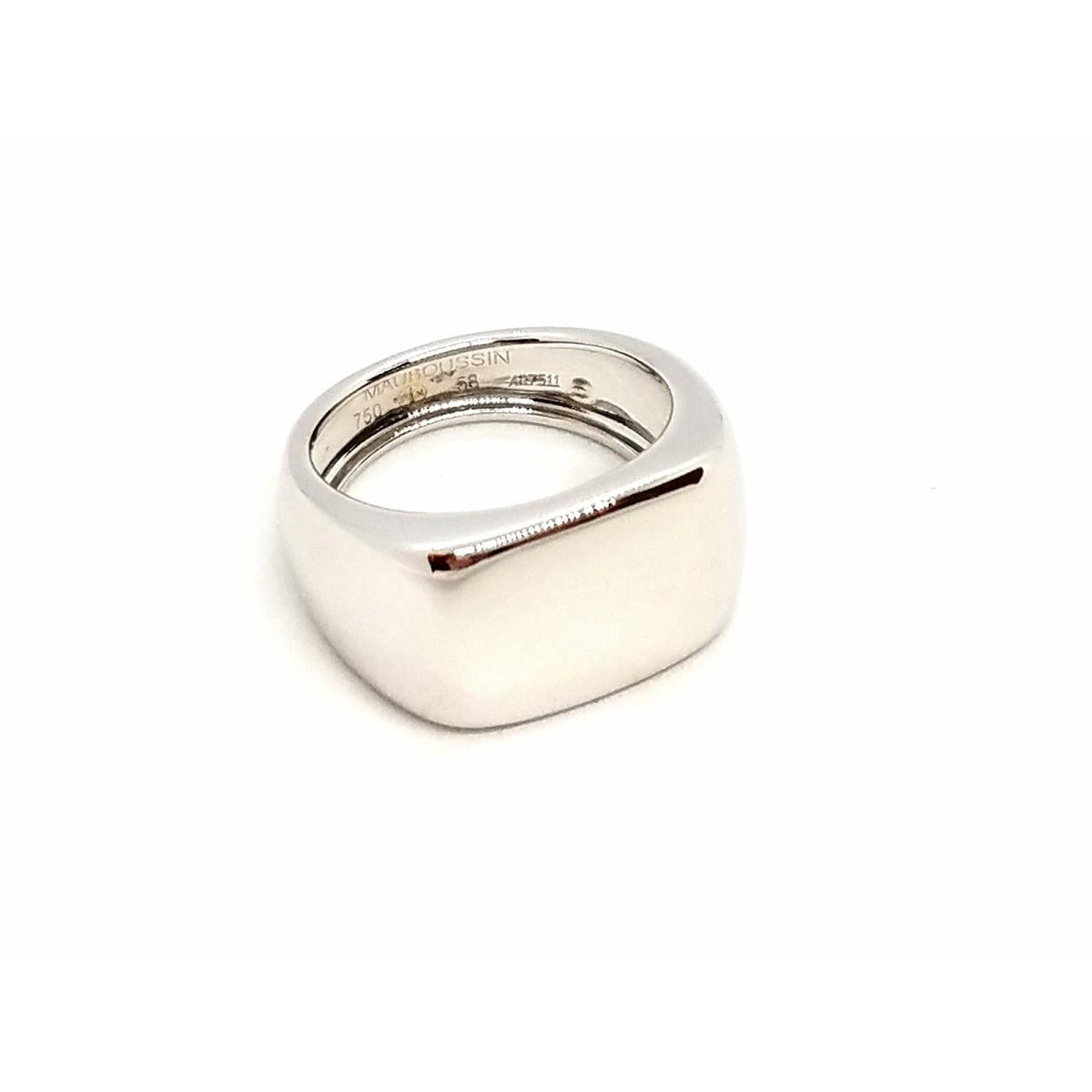 Bague Chevalière MAUBOUSSIN "Grande Cocotte" en or blanc - Castafiore