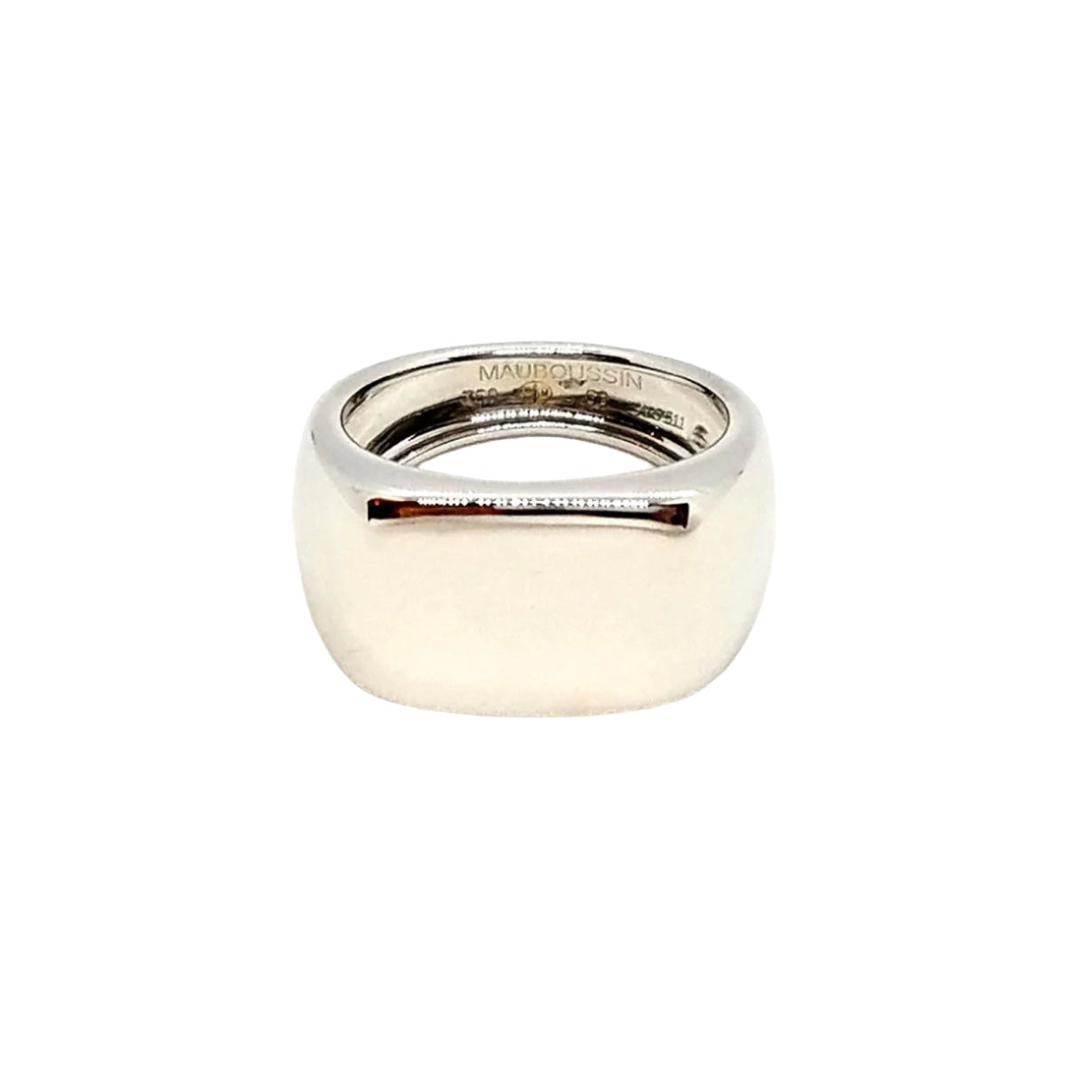 Bague Chevalière MAUBOUSSIN "Grande Cocotte" en or blanc - Castafiore