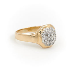 Bague Chevalière Or jaune Diamant - Castafiore