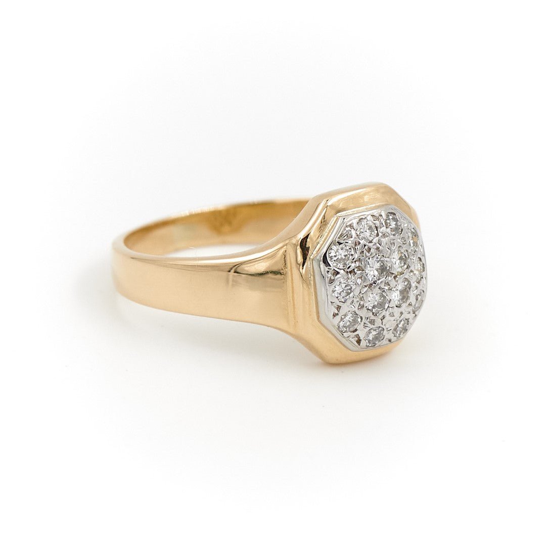 Bague Chevalière Or jaune Diamant - Castafiore