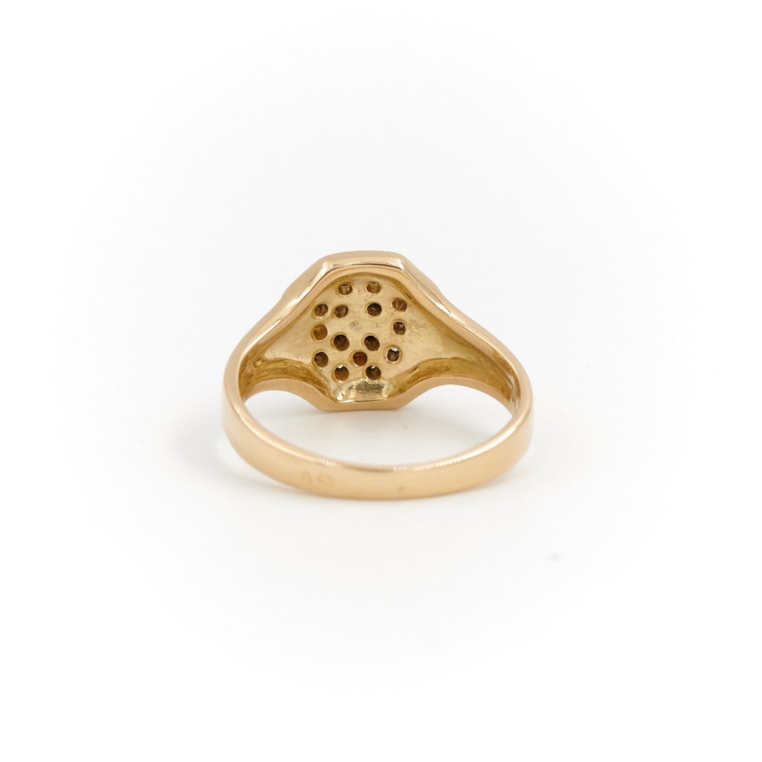 Bague Chevalière Or jaune Diamant - Castafiore