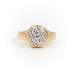 Bague Chevalière Or jaune Diamant - Castafiore