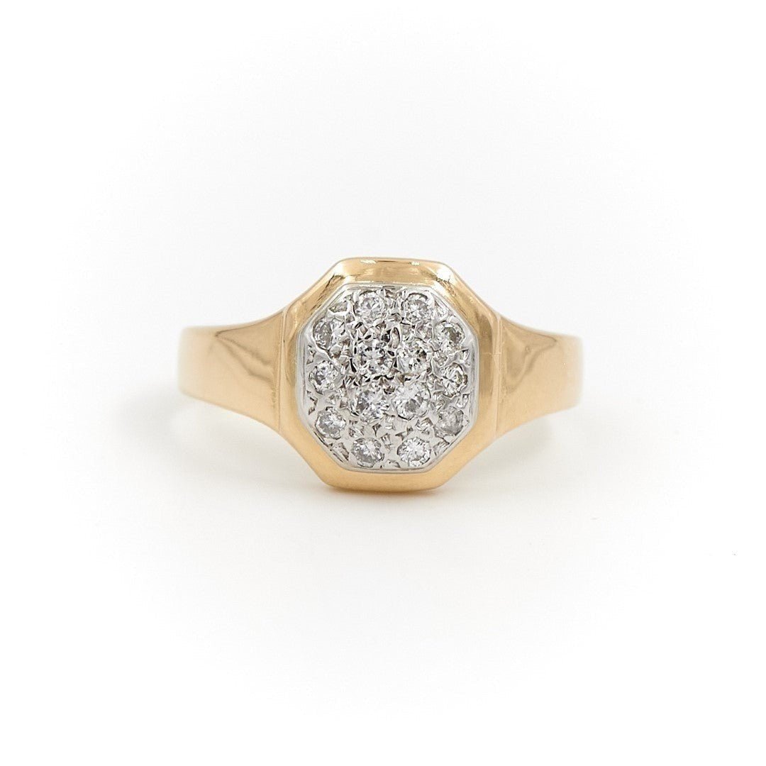 Bague Chevalière Or jaune Diamant - Castafiore