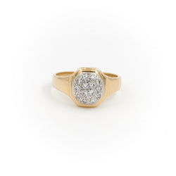 Bague Chevalière Or jaune Diamant - Castafiore