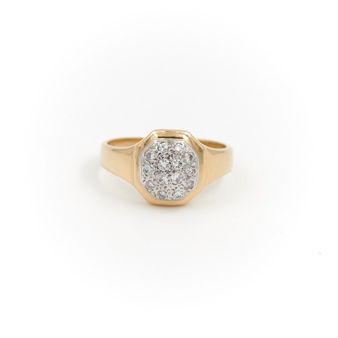 Bague Chevalière Or jaune Diamant - Castafiore