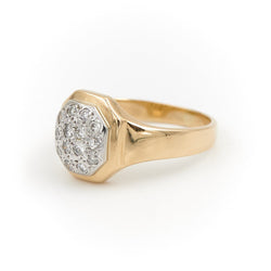 Bague Chevalière Or jaune Diamant - Castafiore