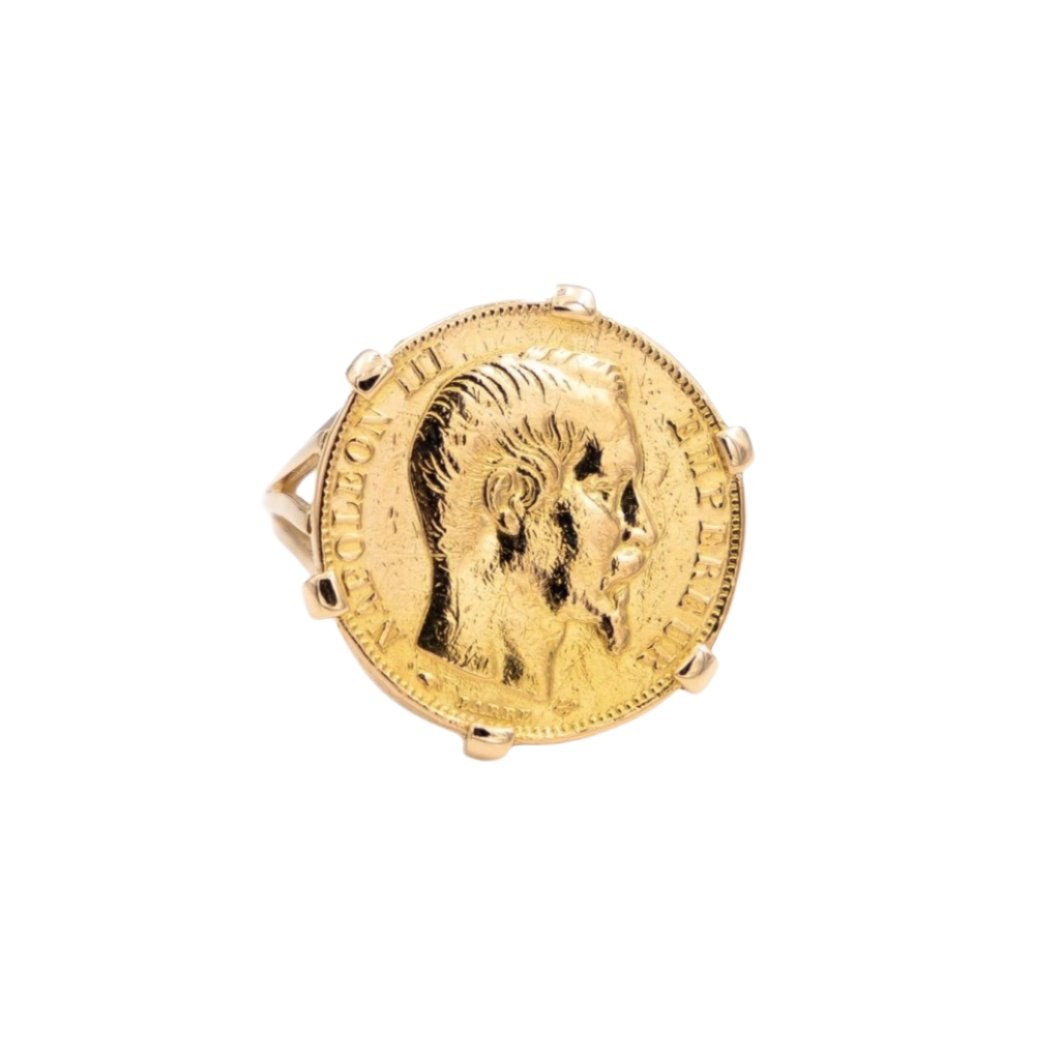 Bague Chevalière pièce en or jaune - Castafiore