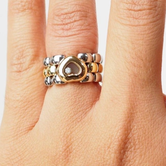 Bague Chopard Happy Diamonds en or jaune et diamant - Castafiore