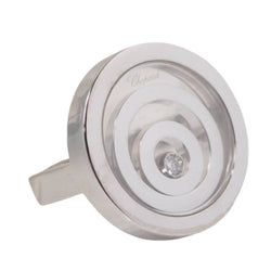 Bague CHOPARD "Happy Spirit" en or blanc et diamant mobile - Castafiore