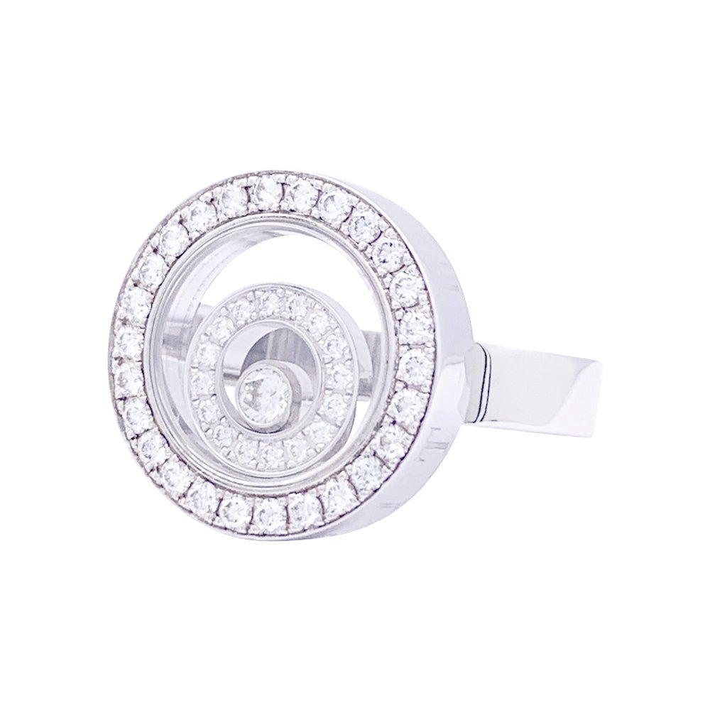 Bague CHOPARD "Happy Spirit" en or blanc et diamants - Castafiore