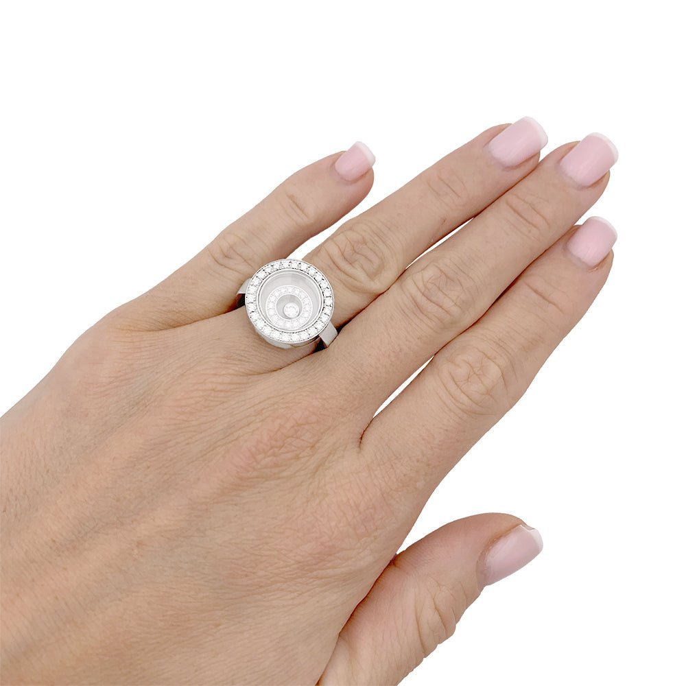 Bague CHOPARD "Happy Spirit" en or blanc et diamants - Castafiore