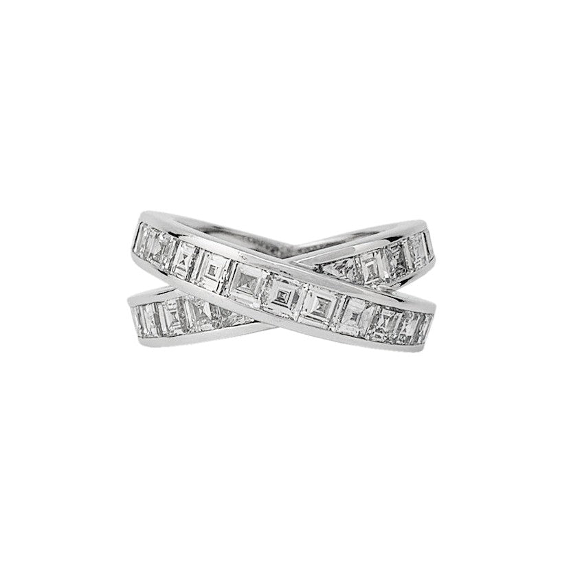 Bague CHOPARD or blanc, diamants carrés - Castafiore