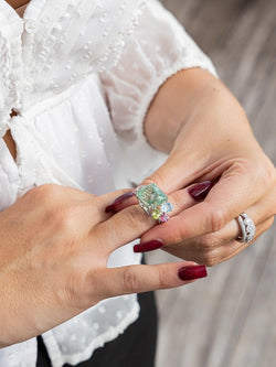 Bague Cocktail béryl et or blanc - Castafiore