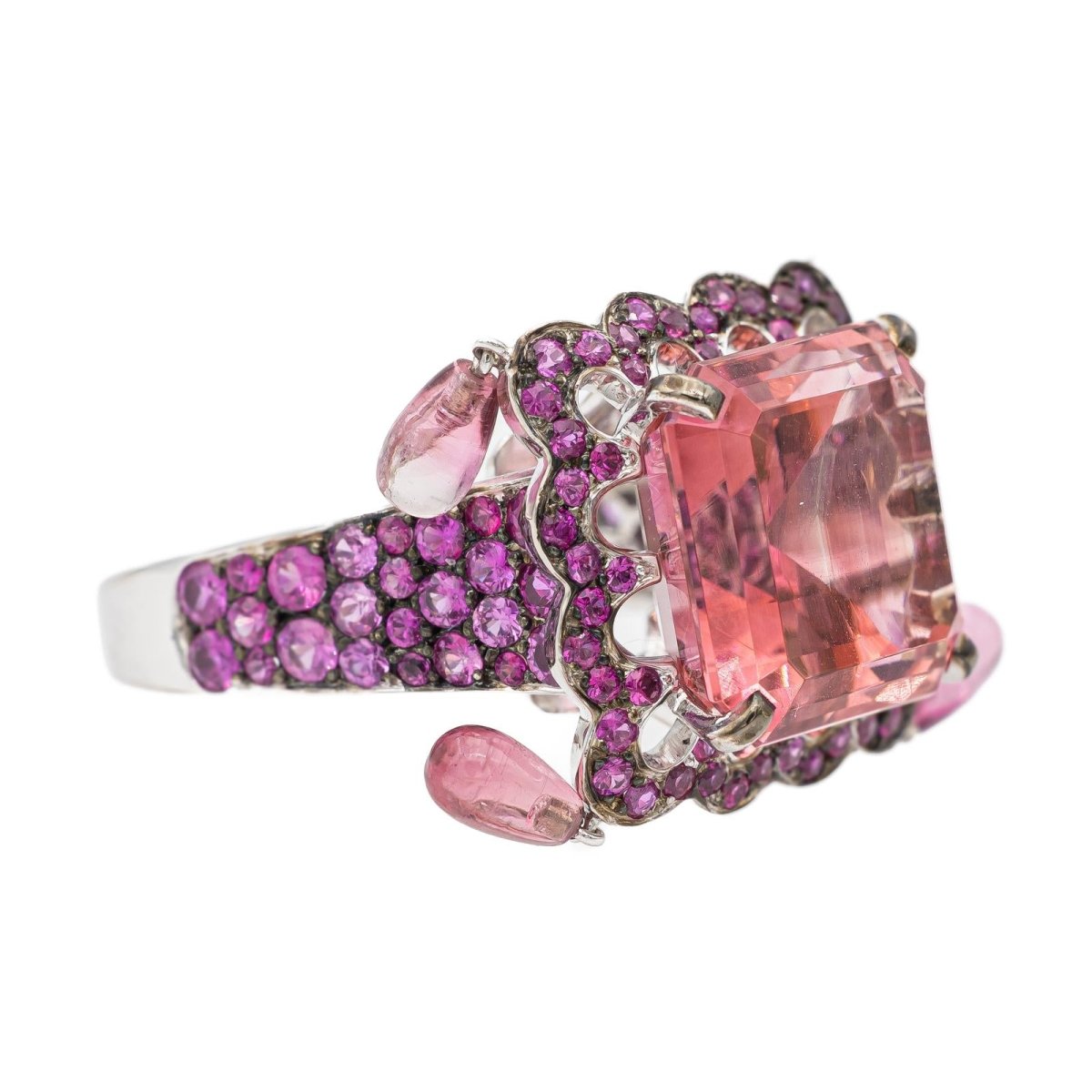 Bague Cocktail BOUCHERON en or blanc et tourmaline - Castafiore