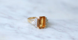 Bague cocktail citrine et diamants - Castafiore