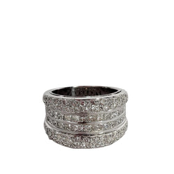 BAGUE COCKTAIL EN OR BLANC ET DIAMANTS - Castafiore