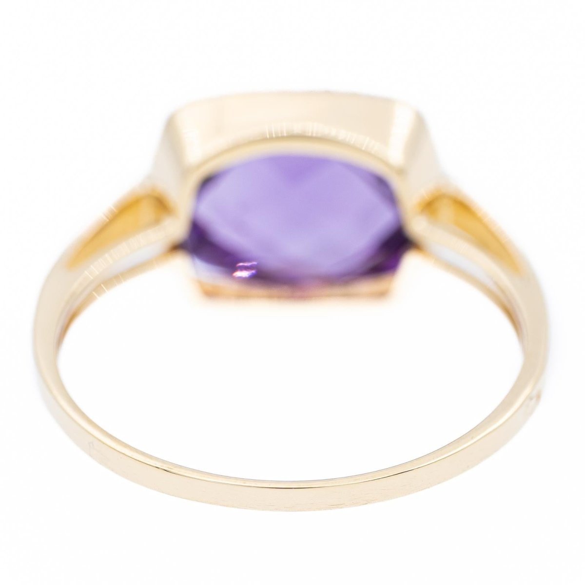 Bague Cocktail en or jaune, diamants et améthyste - Castafiore