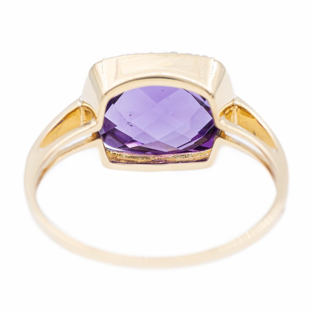 Bague Cocktail en or jaune, diamants et améthyste - Castafiore