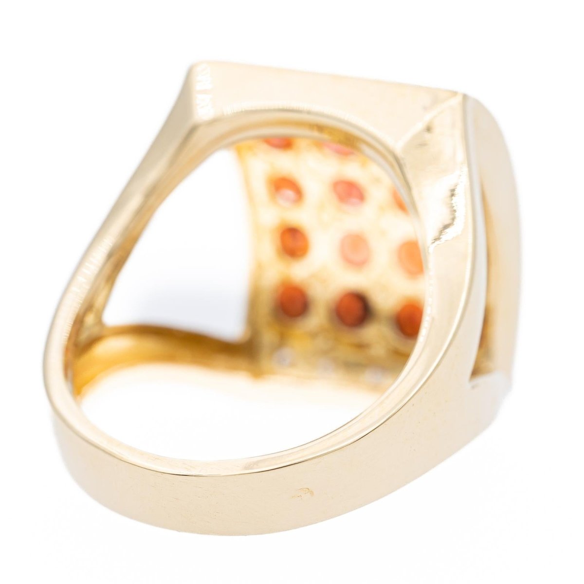 Bague Cocktail en or jaune, diamants et grenats - Castafiore