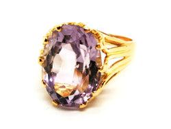 Bague Cocktail en or jaune et améthyste - Castafiore