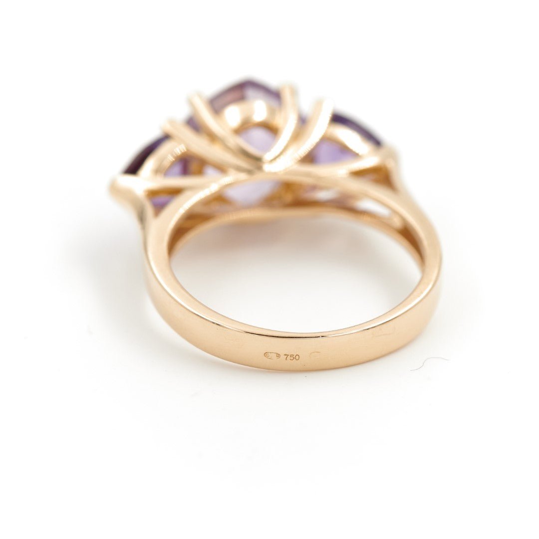 Bague Cocktail en or jaune et améthyste - Castafiore