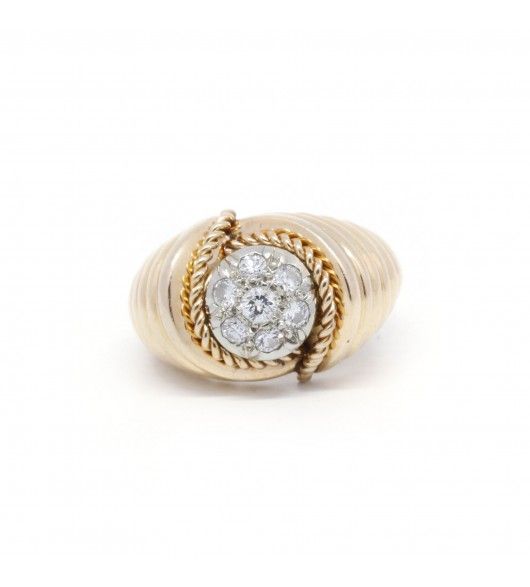 Bague Cocktail en or jaune et diamants - Castafiore