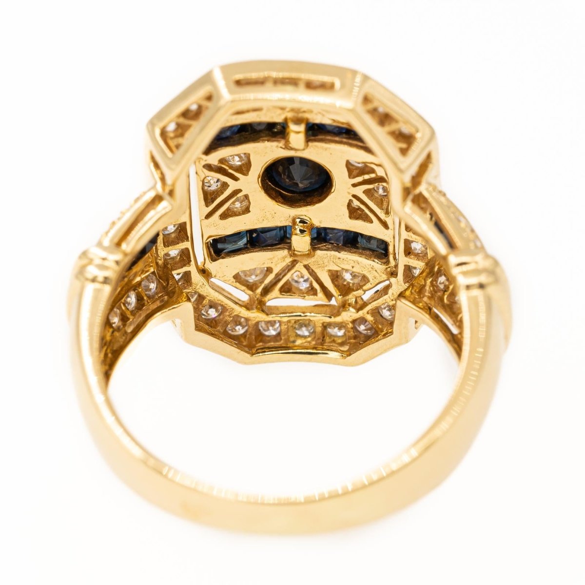 Bague Cocktail en or jaune et saphir - Castafiore