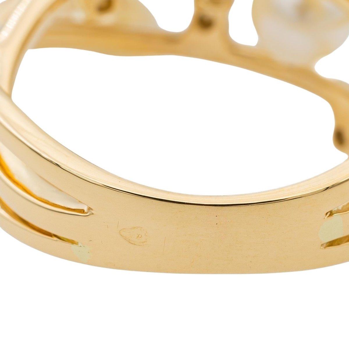 Bague Cocktail en or jaune, perles et diamants - Castafiore