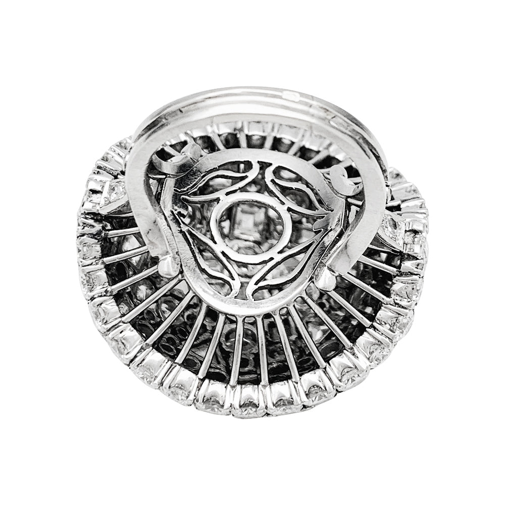 Bague "cocktail" en platine et diamants - Castafiore
