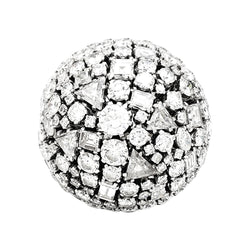 Bague "cocktail" en platine et diamants - Castafiore
