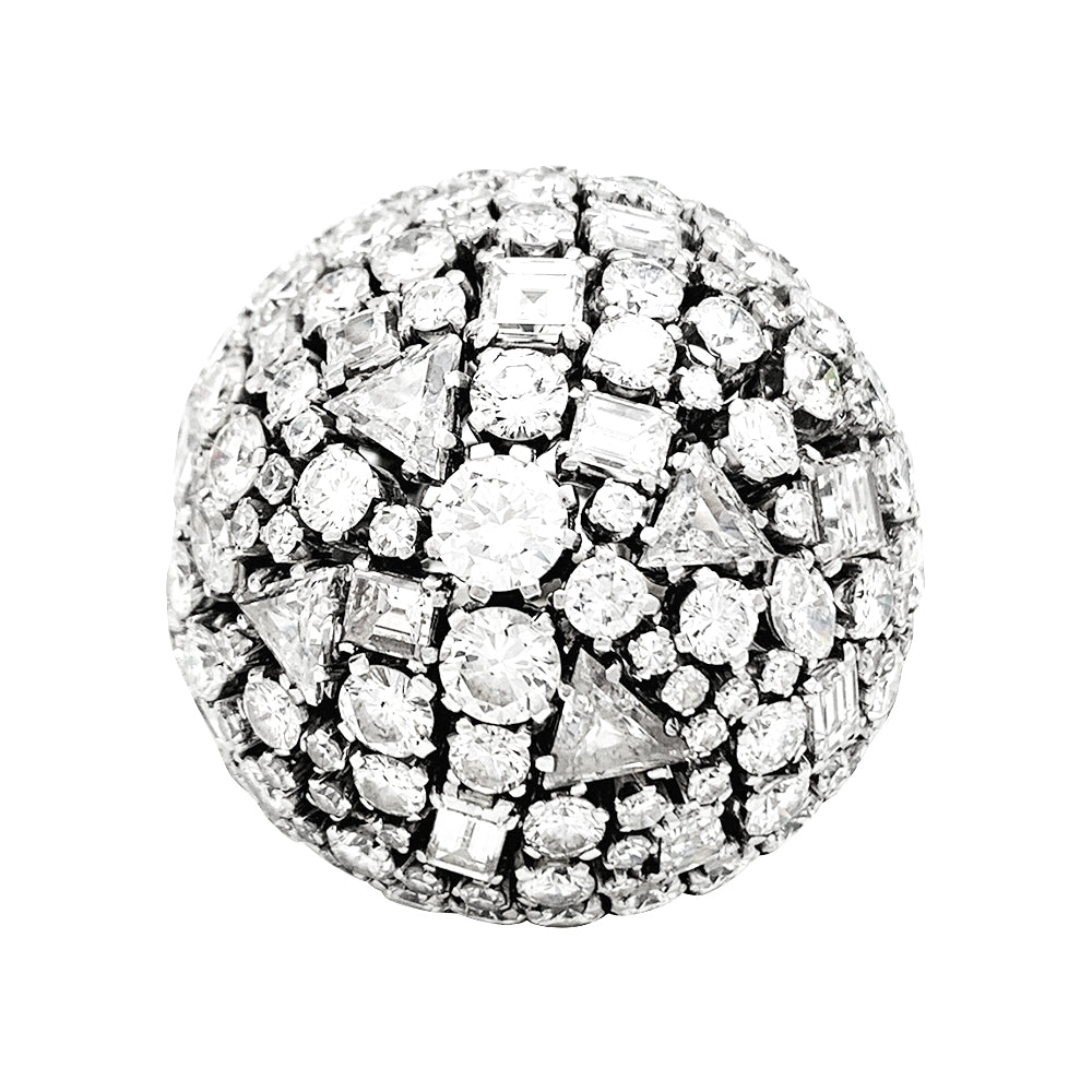 Bague "cocktail" en platine et diamants - Castafiore