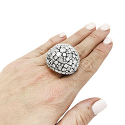 Bague "cocktail" en platine et diamants - Castafiore