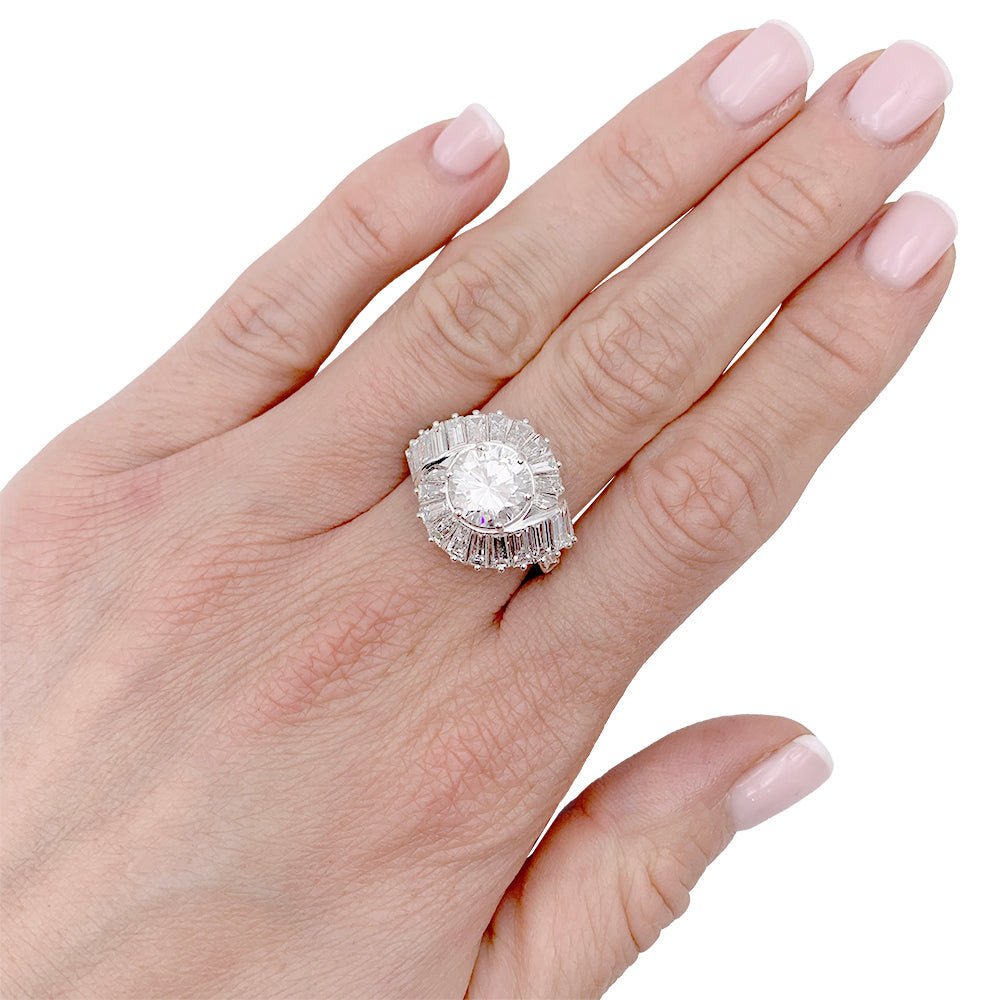 Bague Cocktail en platine et diamants - Castafiore
