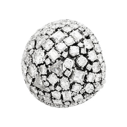 Bague "cocktail" en platine et diamants - Castafiore