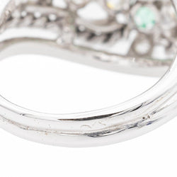 Bague Cocktail Or blanc Emeraude - Castafiore