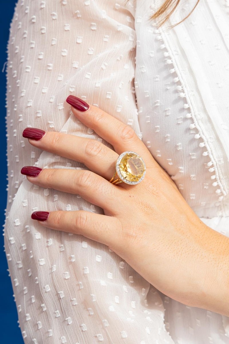 Bague Cocktail Or jaune Citrine - Castafiore