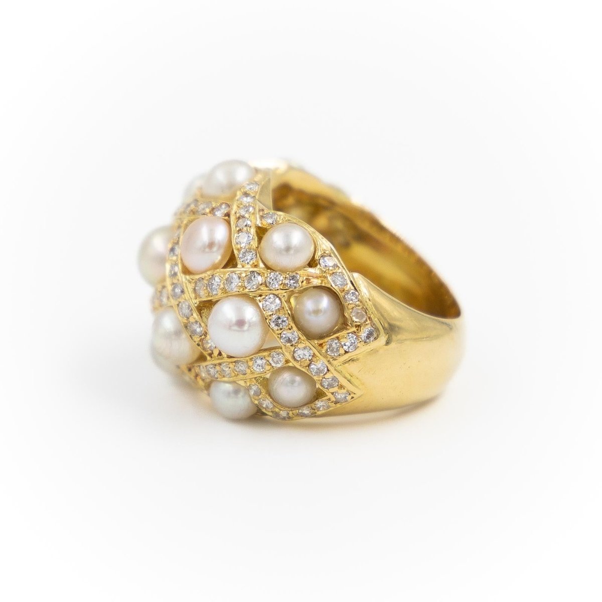 Bague Cocktail Or jaune Perle - Castafiore